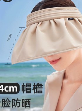 VVC空顶防晒贝壳黑胶遮阳帽