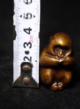 一团和气纯铜茶宠团猴香叉