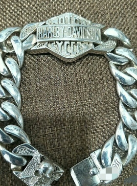 做旧白铜镀银苗族银手工雕刻新款银链手链男女霸气银饰手镯现货