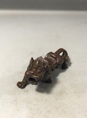 纯铜小老虎摆件手把仿古包浆