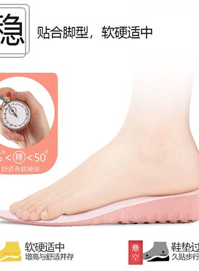 蜂窝隐形内增高鞋垫男女软底全垫
