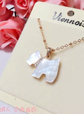 饰品玫瑰金色贝壳短链