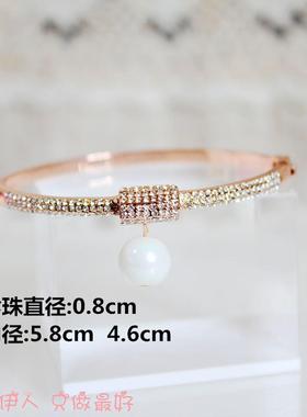 玫瑰金色流苏珍珠防过敏手链