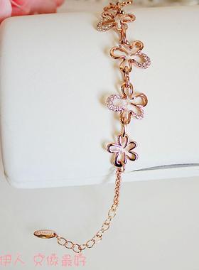 玫瑰金镂空水晶防过敏项链耳环