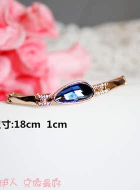 玫瑰金多色方形水晶防过敏手链