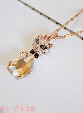 玫瑰金色多彩防过敏小项链包邮