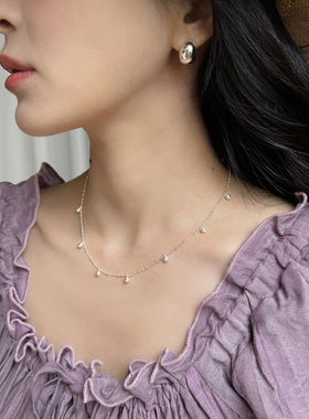 925纯银施家珠碎银子项链