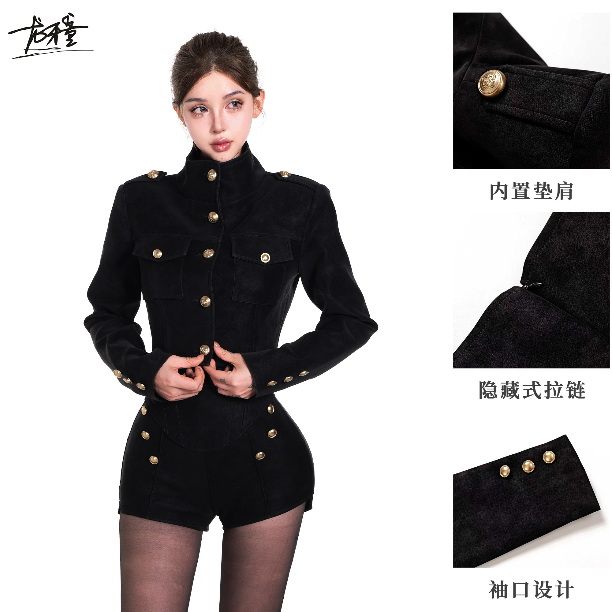 龙牙童推荐【英区大小姐】英伦复古黑色立领短款外套秋季高级感气,淘宝优惠券,粉丝福利购,淘宝优惠卷