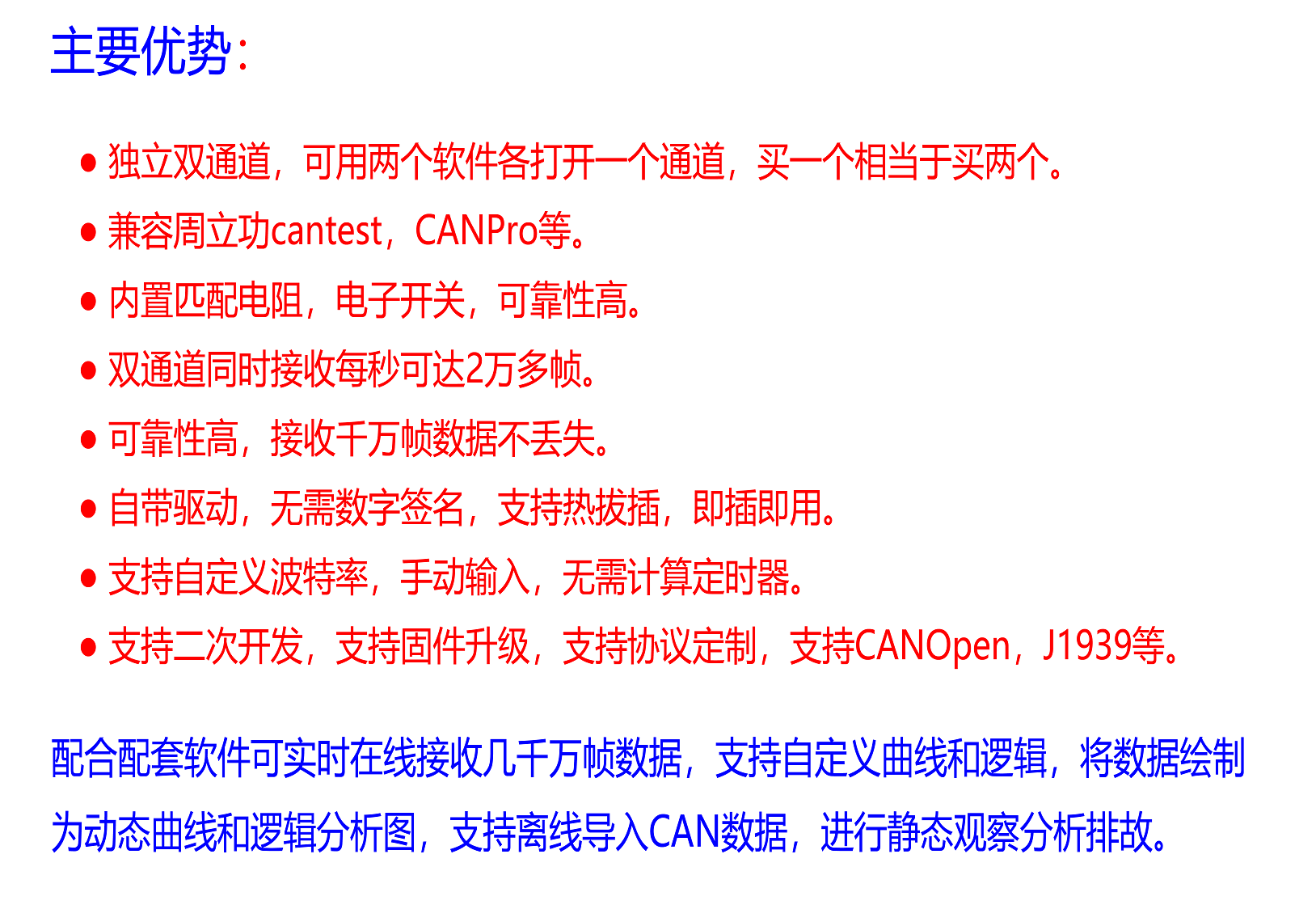 USB转can can协议分析仪 独立双通道 PCAN 高性能 非串口转CAN - 图2