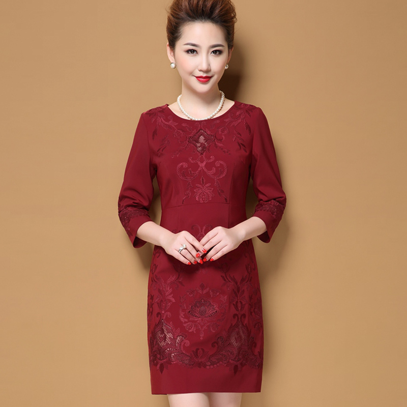 夏装喜婆婆婚礼礼服女气质刺绣花结婚庆婚宴会