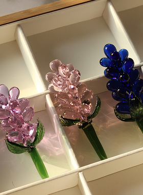 淄博琉璃花薰衣草风信子仿真假花diy玻璃手工制品工艺品盆栽配件