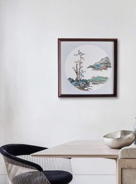 办公室纯手绘客厅定制松泉水墨画