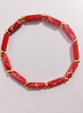 原创设计本命红长方体手链新中国风手串简约时尚520女款轻奢配饰