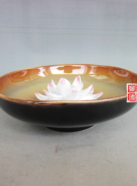 手工莲花线黄色拉丝陶瓷器