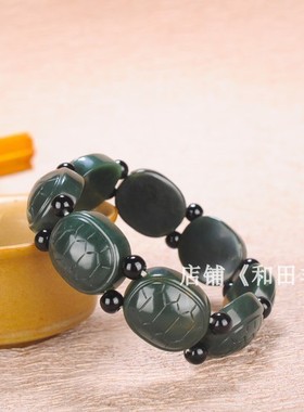 天然正品新疆和田玉青玉手链手串