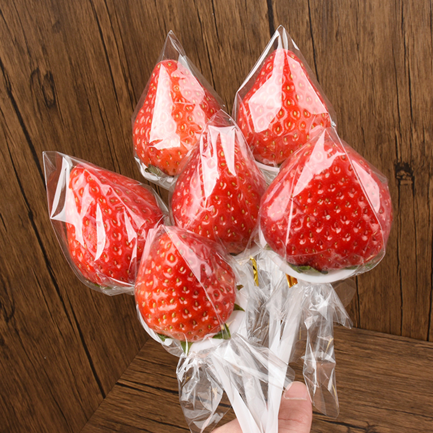 草莓玻璃纸防尘袋创意零食水果花束固定托手工diy制作包花材料,淘宝优惠券,粉丝福利购,淘宝优惠卷