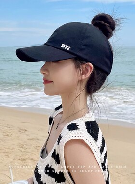 时尚女韩版空顶棒球帽子软顶休闲鸭舌帽春秋潮流显脸小百搭棒球帽