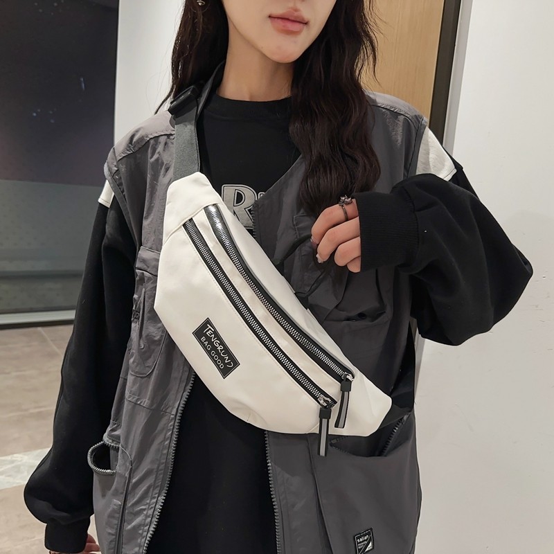 ins日系胸包女2025新款时尚胸前包情侣腰包学生休闲骑行斜挎包潮,淘宝优惠券,粉丝福利购,淘宝优惠卷