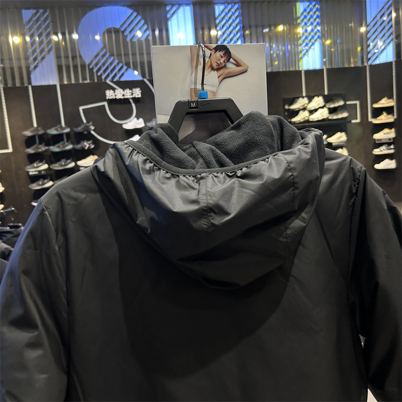 NIKE耐克男子冬季足球中长款连帽棉服防风保暖运动棉衣CW6767-010,淘宝优惠券,粉丝福利购,淘宝优惠卷