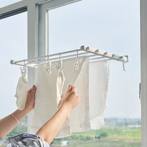 Indoor window glass folding without scar-free porch Balcony Simple Drying Rack Clotheson shelve