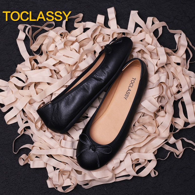 意大利小牛皮 黑色 法式手工芭蕾舞平底鞋 软底小皮鞋 大码女鞋,淘宝优惠券,粉丝福利购,淘宝优惠卷