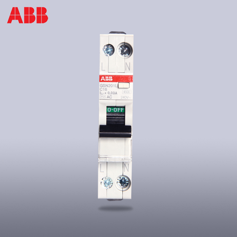 ABB空气开关1P+N一位双极漏电保护器16A双进双出单片GSN201L-C16-图1