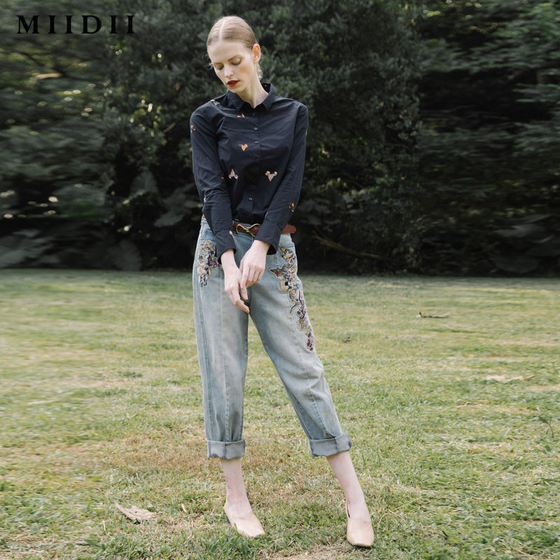 【商场同款】谜底/ miidii20春牛仔裤 谜底牛仔裤