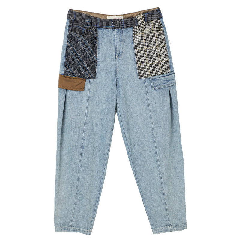 miidii谜底20冬新款休闲宽松牛仔裤 谜底牛仔裤