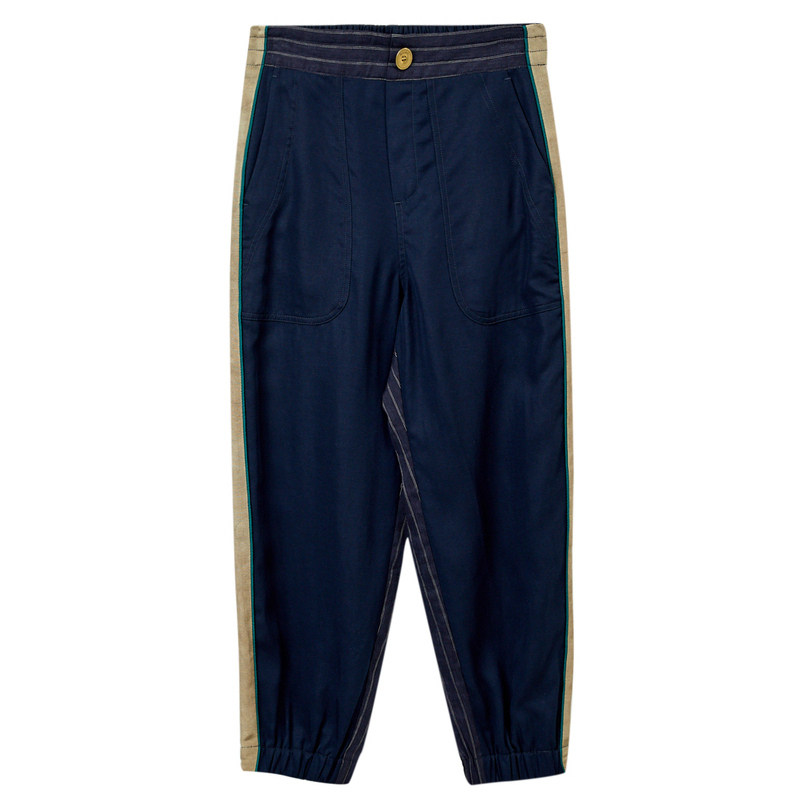 miidii /谜底20夏装复古撞色8分裤 谜底休闲裤