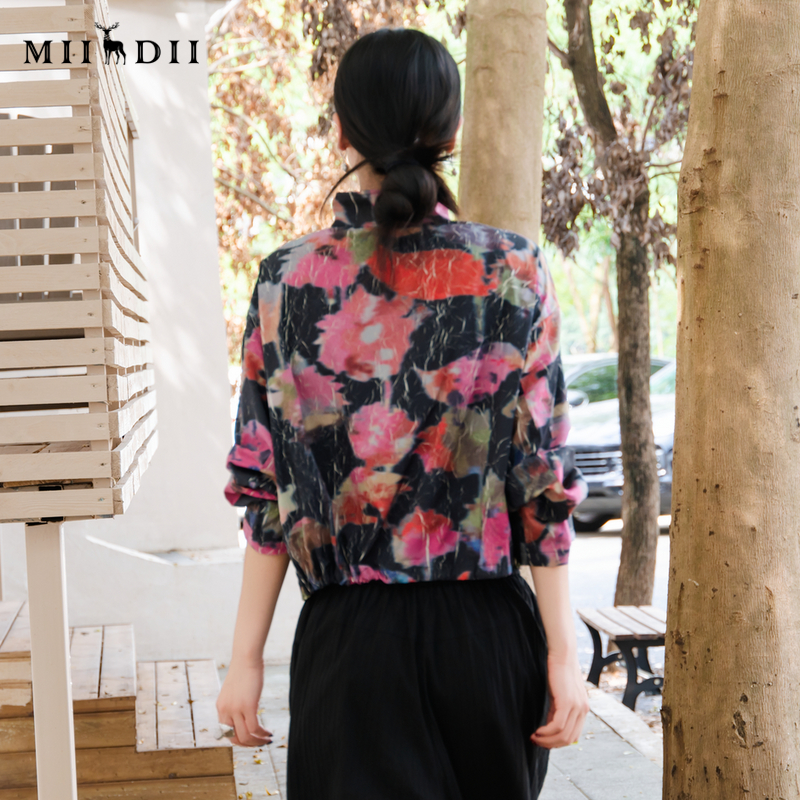 谜底花色短外套女2025秋季新款户外休闲运动百搭薄外套257MW7822 - 图1