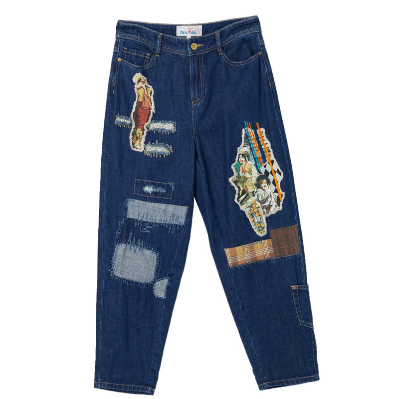 miidii /谜底秋冬新品戏剧牛仔裤 谜底牛仔裤