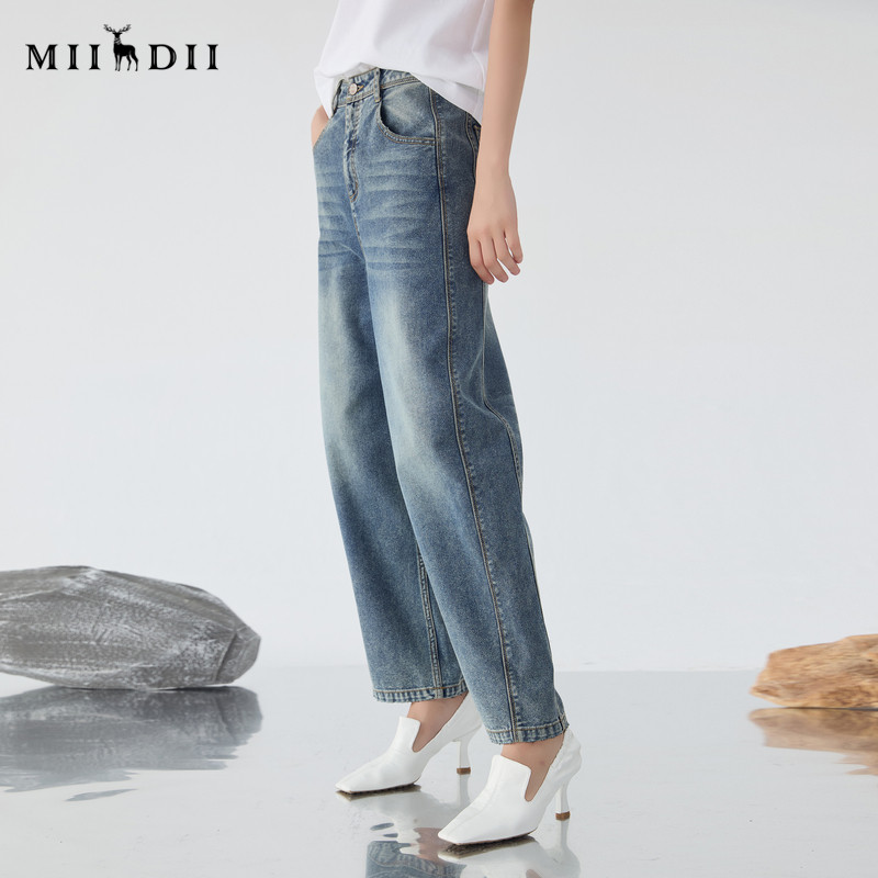 谜底秒杀专享】牛仔直筒裤女2025春新品复古风水洗宽松牛仔九分裤,淘宝优惠券,粉丝福利购,淘宝优惠卷