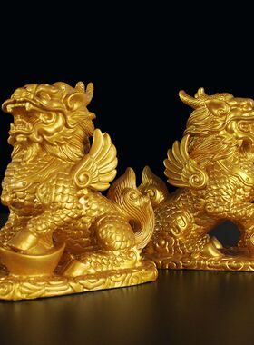 家居装饰麒麟摆设地摊货源一对