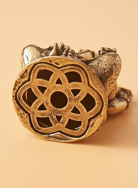 工艺品象鼻铜风格财神象神件手把