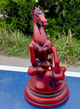 红色马摆件生肖马工艺品