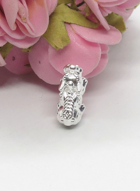 s999纯银3d硬银招财神兽貔貅DIY