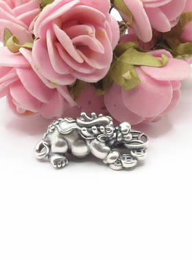 s999做旧复古泰银3d财字中国