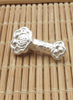 S999纯银做旧复古泰银足银3diy硬银福字如意平安扣女款红手链配件