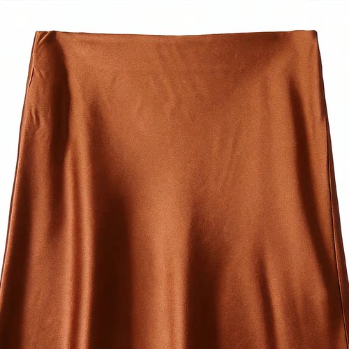 CORSELET 法式缎面鱼尾半身裙A字微包臀垂感半裙经典松弛百搭长裙 - 图3