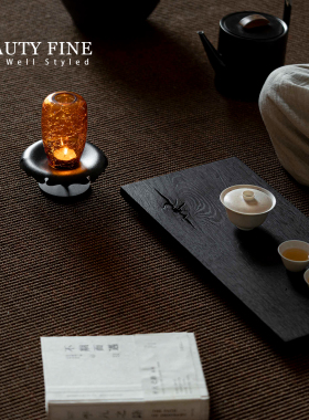 柏斐家饰 中式铁艺烛台 油灯手工香薰台 禅意茶室空间蜡烛台摆件