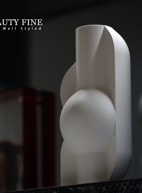柏斐家饰 3D打印花瓶摆件 客厅插花家用花器 现代简约餐桌装饰品