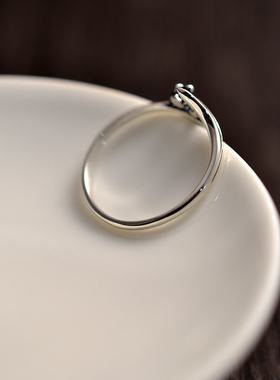 S925银烧蓝戒指女小众设计感