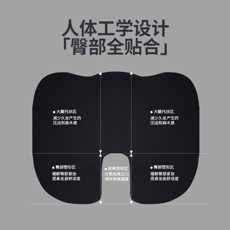 佳奥u型坐垫防屁股痛办公室久坐考研孕妇保护尾椎减压屁股垫屁垫