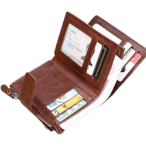 Бумажник, короткий кошелек, многофункциональный чехол для документов, картхолдер с молнией для водительских прав, в корейском стиле, анти-кража