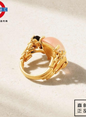 英伦代购 1女新款OLE LYNGGAARD COPENHAGEN 18K黄金碧玺钻石戒指