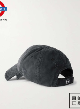 英伦代购 2女新款Balenciaga/巴黎世家 仿旧刺绣纯棉卡其布棒球帽