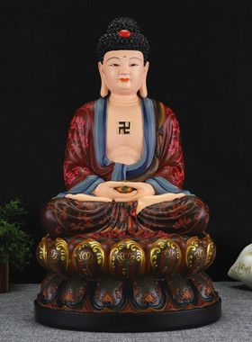 中式多款佛堂重彩娑婆三圣观世音地藏王菩萨释迦牟尼佛佛像摆件