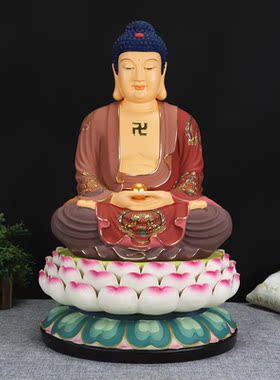 中式三宝佛阿弥陀佛释迦牟尼佛药师佛三世佛树脂桌面家居佛像摆件
