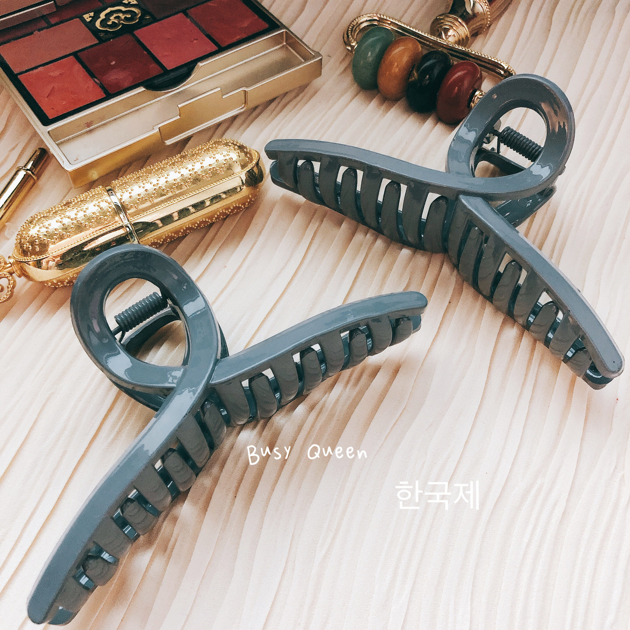 我喜欢你顾胜男赵露思同款韩国进口小香东大门少女心发夹抓夹盘发_虎窝淘