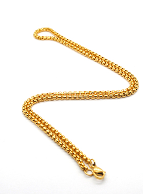 镀金色钛钢珍珠链女项链饰品颈饰